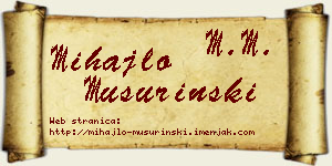 Mihajlo Mušurinski vizit kartica